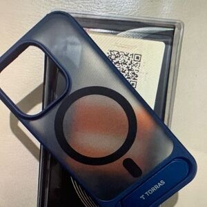 Torras Blue and Black Phone Case with Circular Design